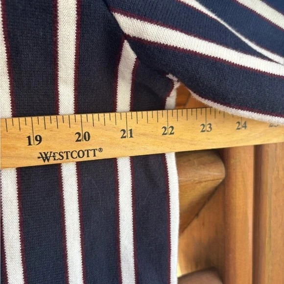 Jack & Jones Men’s Navy White Red Striped Jorsteve Knit Crewneck Sweater Size Lg - Picture 6 of 10